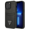 Pouzdro Guess Saffiano Double Card Triangle - iPhone 13 Pro (černé)