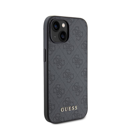 Guess 4G fém arany logó - iPhone 15 tok (szürke)