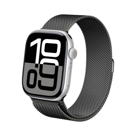 Crong Milano Steel - Bracelet en acier inoxydable pour Apple Watch 44/45/46/49 mm (graphite)