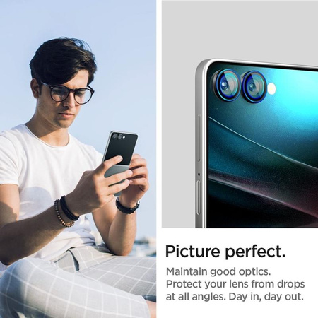 Spigen Optik Pro HD GLAS.TR EZ Fit Camera Protector 2-Pack - ochranné sklo objektivu pro Samsung Galaxy Z Flip 7 (Black)