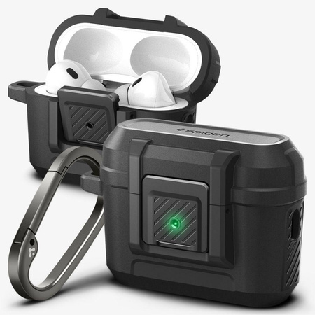 Spigen Lock Fit - Gepanzerte Hülle für Apple Airpods Pro 1 / 2 (Schwarz)