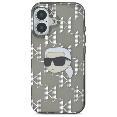 Karl Lagerfeld IML Karl Head Electroplated - Coque iPhone 16 (noir)