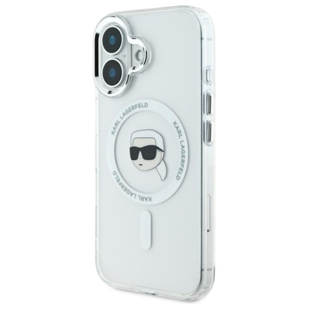 Karl Lagerfeld IML Metal Karl Head MagSafe - Case for iPhone 16 Plus (white)