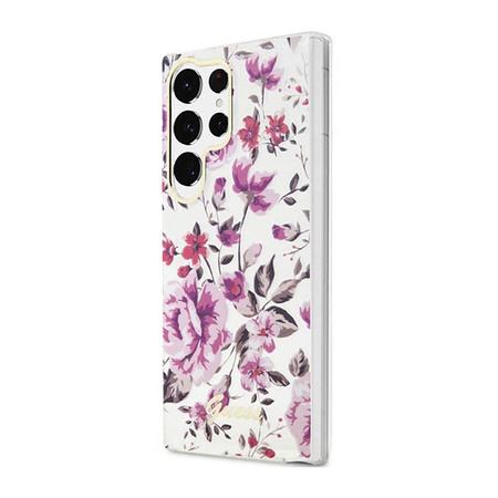 Guess Flower Collection - Samsung Galaxy S23 Ultra tok (fehér)