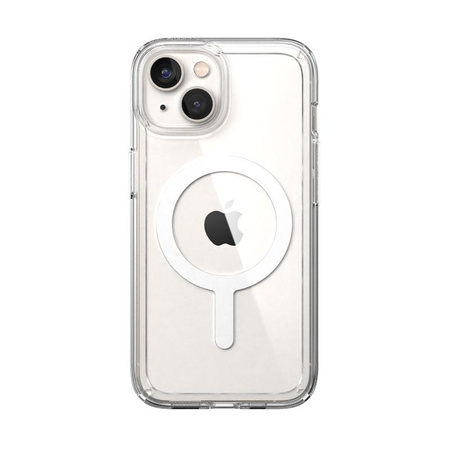 Speck Gemshell + MagSafe - Coque pour iPhone 14 / iPhone 13 avec MICROBAN à moitié (Transparent)