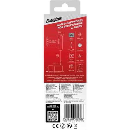 Energizer Classic CIA10 - drátová sluchátka s 3,5mm jackem (černá)