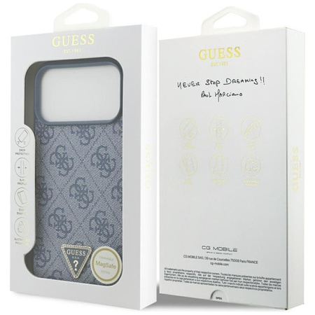 ETUI DO IPHONE 17 PRO MAX do MAGSAFE GUESS NIEBIESKIE ORYGINALNE ELEGANCKIE