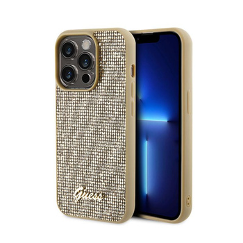 Guess Disco Metal Script - iPhone 15 Pro tok (arany)