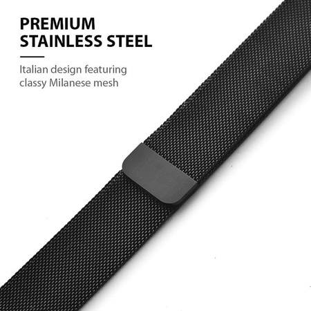 Crong Milano Steel - Pasek ze stali nierdzewnej do Apple Watch 38/40/41 mm (czarny)