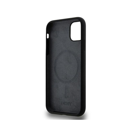 DKNY Liquid Silicone White Printed Logo MagSafe - Case for iPhone 11 (black)