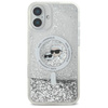 Karl Lagerfeld Liquid Glitter Karl & Choupette Head MagSafe - iPhone 16 Plus Case (Transparent)