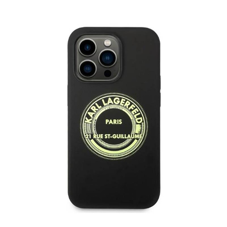 Karl Lagerfeld Silicone RSG - Coque iPhone 14 Pro Max (noir)