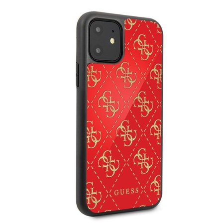 Guess 4G Dupla rétegű csillám tok - iPhone 11 tok (piros)