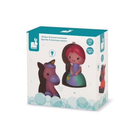 Janod - Princess and glowing unicorn bath figurine set