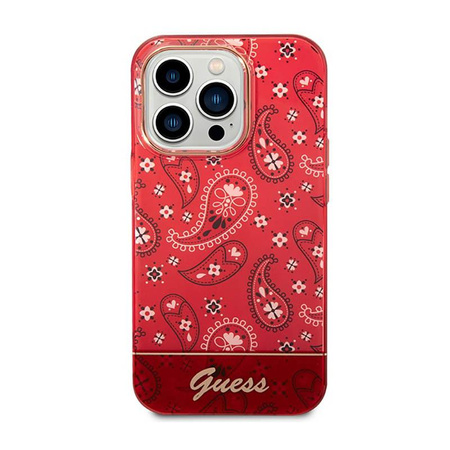 Guess Bandana Paisley - pouzdro pro iPhone 14 Pro Max (červené)