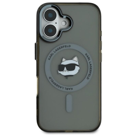 Karl Lagerfeld IML Metall Choupette Head MagSafe - iPhone 16 Plus Tasche (schwarz)
