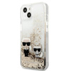 Karl Lagerfeld Liquid Glitter Karl & Choupette - iPhone 13 Mini Case (Gold)