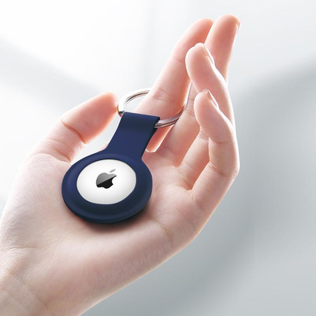Crong szilikon tok kulcskarikával - Védő kulcstartó tok Apple AirTaghez (tengerészkék)