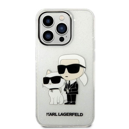 Karl Lagerfeld IML Glitter NFT Karl & Choupette - iPhone 14 Pro tok (átlátszó)