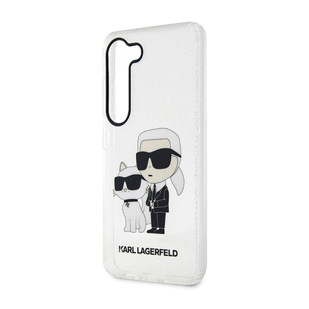 Karl Lagerfeld IML Glitter NFT Karl & Choupette - pouzdro pro Samsung Galaxy S23+ (průhledné)