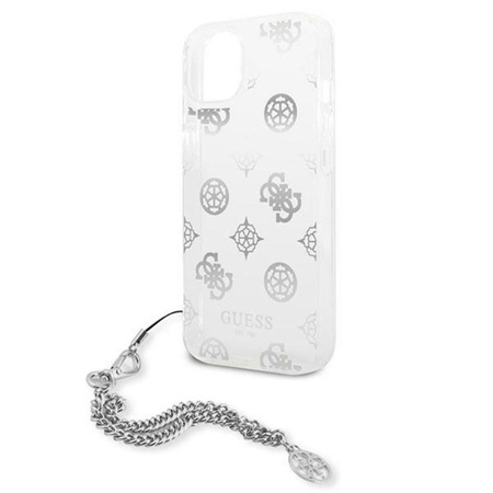 Guess Pfingstrose Kettengriff - iPhone 13 Tasche (silber)