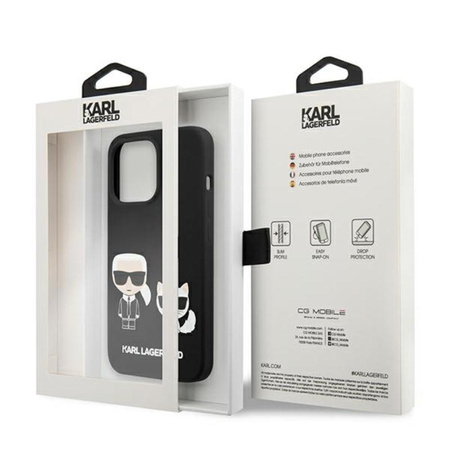 Karl Lagerfeld Slilicone Karl & Choupette - iPhone 13 Pro Case (black)