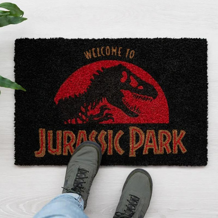 WYCIERACZKA POD DRZWI WEWNĘTRZNA, Kokosowa, z Napisem Jurassic Park, do Butów 40x60