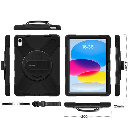Crong Defender Plus - Panzerhülle für iPad 11" A16 (2025) / 10.9" (2022) (schwarz)