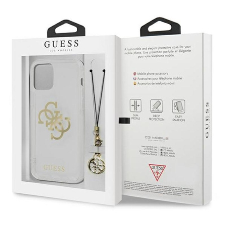 Guess 4G Big Logo Charm Gold- iPhone 13 mini case (gold charms)