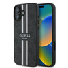 Guess 4G Gedruckte Streifen MagSafe - iPhone 16 Plus Tasche (schwarz)