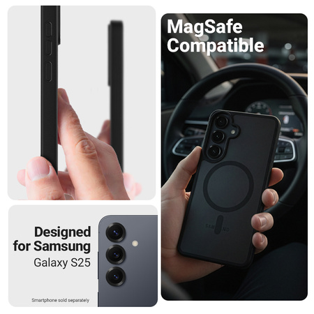 Crong Hybrid Matte Magnetic - MagSafe Case Samsung Galaxy S25 (Black)