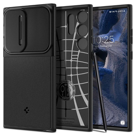 Spigen Optik Armor - Etui do Samsung Galaxy S23 Ultra (Czarny)