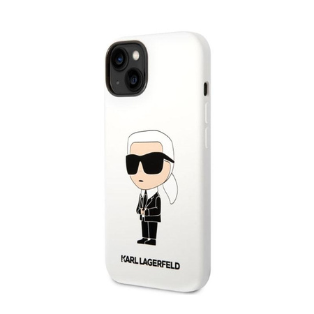 Karl Lagerfeld Silicone NFT Ikonik - pouzdro pro iPhone 14 Plus (bílé)