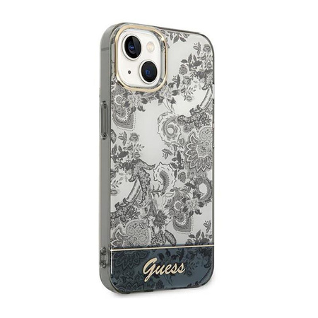 Guess Porzellan Kollektion - iPhone 14 Plus Tasche (grau)