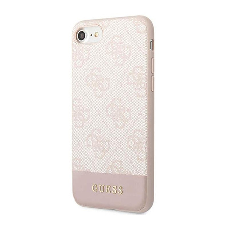 Collection Guess 4G Bottom Stripe - Coque iPhone SE (2022/2020) / 8 / 7 (rose)