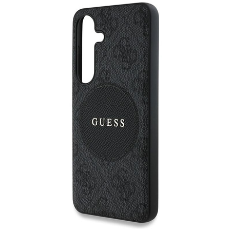 Guess 4G Round Patch Classic Logo MagSafe - tok Samsung Galaxy S25 készülékhez (fekete)