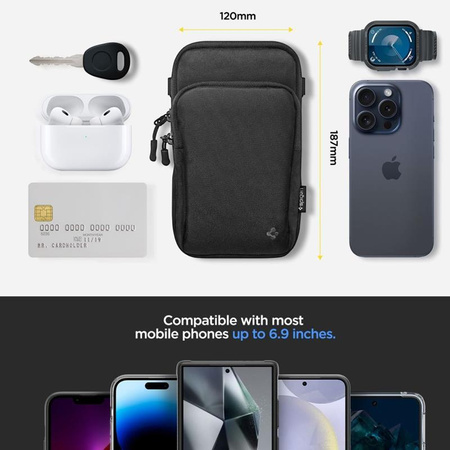 Spigen KD400 Universal Cross Bag Klasden - Telefon táska / válltáska (fekete)