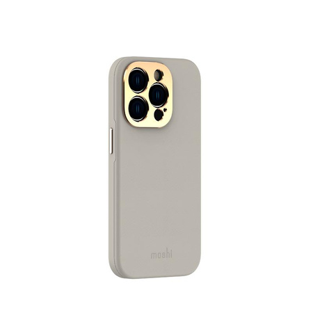 Moshi Napa Slim MagSafe - Ledertasche für iPhone 14 Pro (Serene Gray)