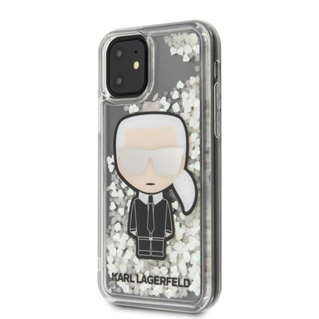 Karl Lagerfeld Glitter Glowdark Iconic - iPhone 11 Case
