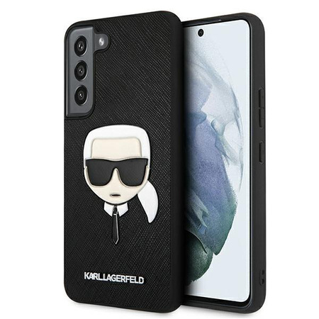 Karl Lagerfeld Saffiano Ikonik Karl`s Head - Samsung Galaxy S22+ Tasche (schwarz)