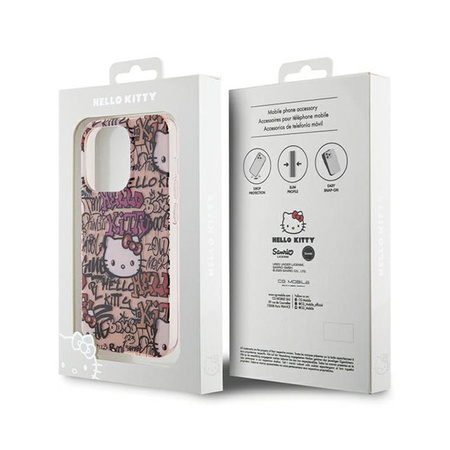 Hello Kitty IML címkék Graffiti - iPhone 15 Pro Max tok (rózsaszín)