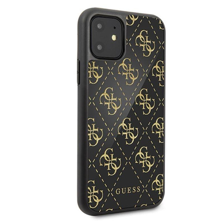 Guess Double Layer Glitter Case Peony G - pouzdro pro iPhone 11 (černé)