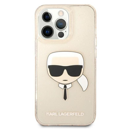Karl Lagerfeld Karl's Head Glitter - Coque iPhone 13 Pro Max (Or)