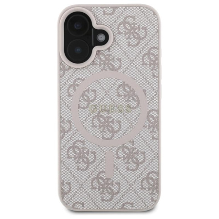 Guess 4G Ring Classic Logo MagSafe - Etui iPhone 16 (różowy)