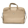 Guess Saffiano Triangle Logo Computer Bag - Sacoche pour ordinateur portable 16" (beige)