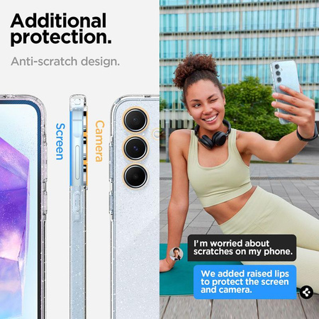 Spigen Liquid Crystal Glitter - tok Samsung Galaxy A55 5G (átlátszó)