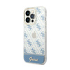 Guess 4G Stripe Script Logo Galvanisiertes Muster - iPhone 14 Pro Max Hülle (blau)