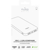 PURO White Fast Charger Power Bank - Power Bank für Smartphones und Tablets 10000 mAh, 2xUSB-A + 1xUSB-C (weiß)