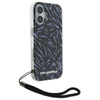 Karl Lagerfeld Zebra se šňůrou - pouzdro pro iPhone 16 Plus (fialové)
