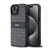 DKNY Leather Mono Stripe & Metal Logo - iPhone 15 Plus / 14 Plus Case (black)